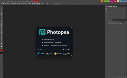 Photopea là một bản sao Photoshop miễn phí chạy trên trình duyệt web