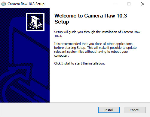 hướng dẫn cài đặt Camera Raw 10.3