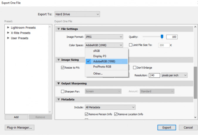lightroom xuất ảnh in ấn