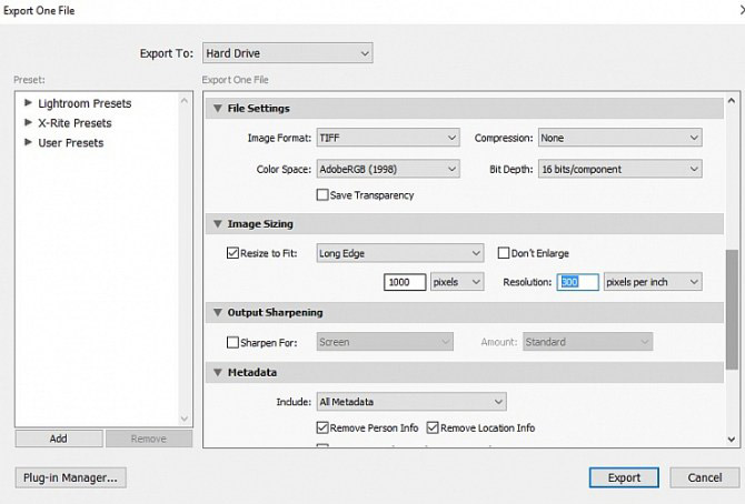 lightroom xuất ảnh in ấn