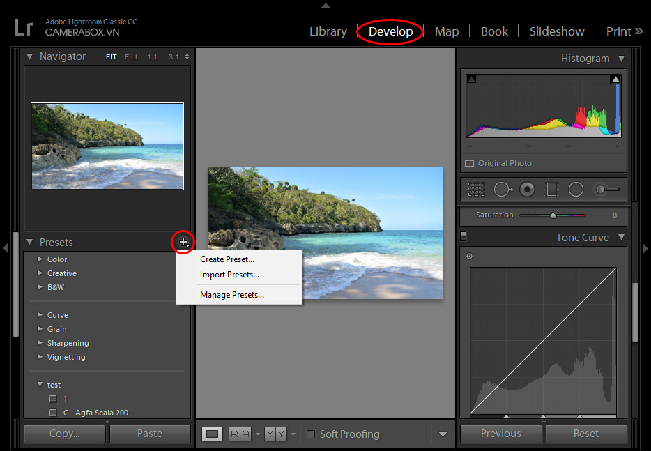 lightroom thêm preset
